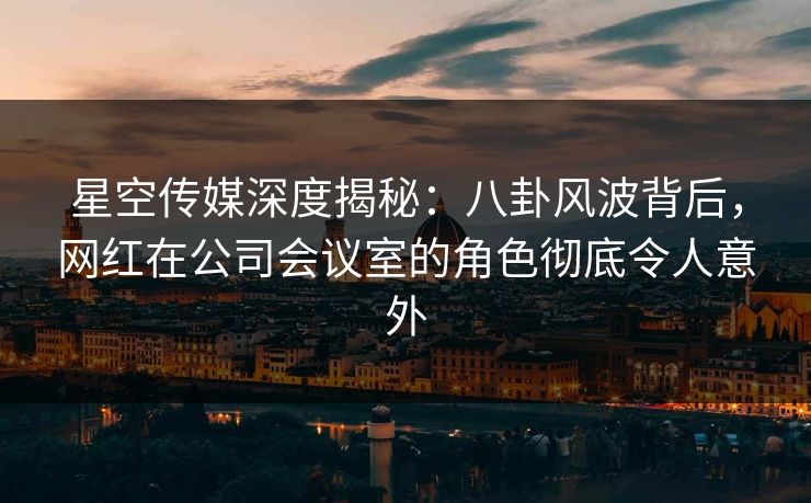 星空传媒深度揭秘：八卦风波背后，网红在公司会议室的角色彻底令人意外