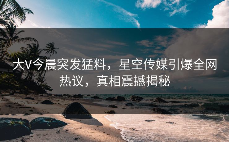 大V今晨突发猛料，星空传媒引爆全网热议，真相震撼揭秘