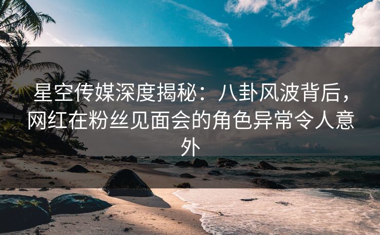 星空传媒深度揭秘：八卦风波背后，网红在粉丝见面会的角色异常令人意外