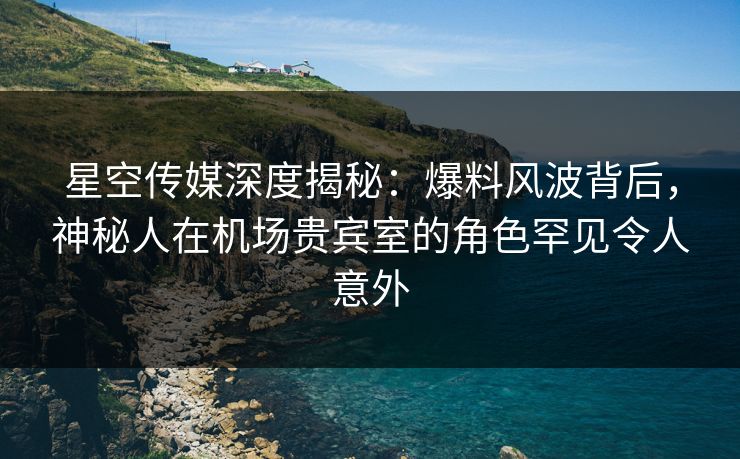 星空传媒深度揭秘：爆料风波背后，神秘人在机场贵宾室的角色罕见令人意外