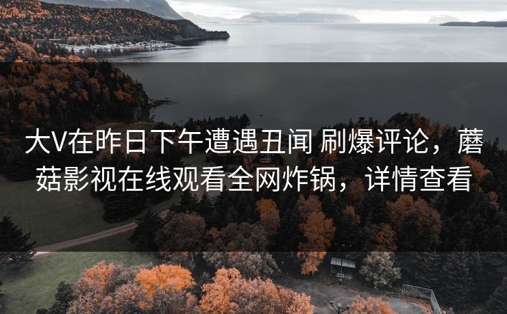 大V在昨日下午遭遇丑闻 刷爆评论，蘑菇影视在线观看全网炸锅，详情查看